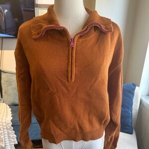 Melrose and Market Brown Sweater with pink Accents